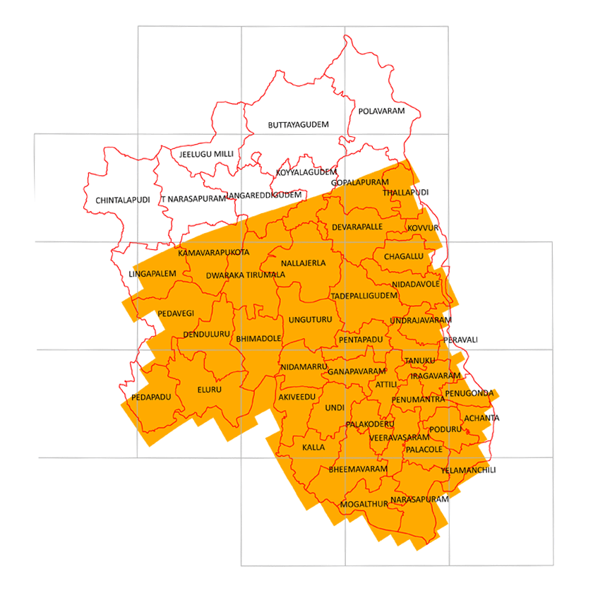 Storm surge inundation map for cyclone with wind speed